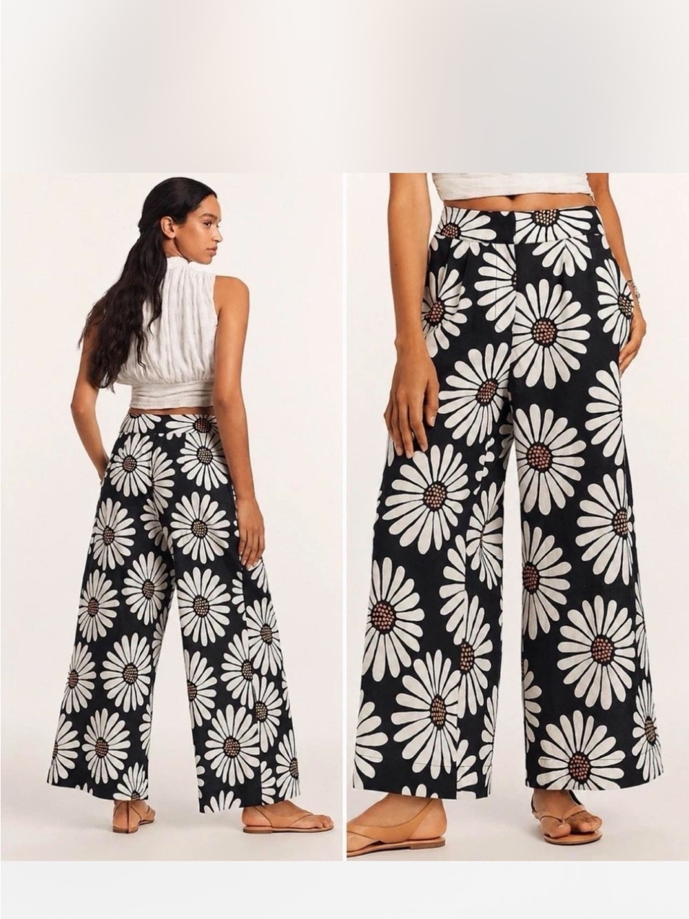 FARM Rio Anthropologie Floral Daisy Pants